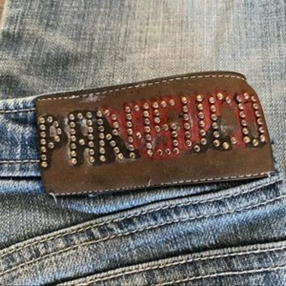 Parasuco Denim - Vintage- Parasuco Distressed Jeans w/ Pink/Silver Jewel Details